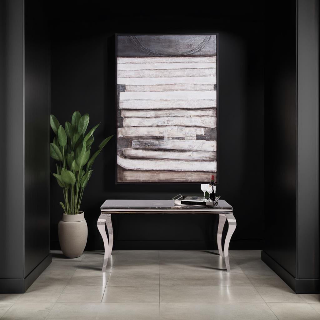 Lexiss 61.5 inch Black/Silver Console Table